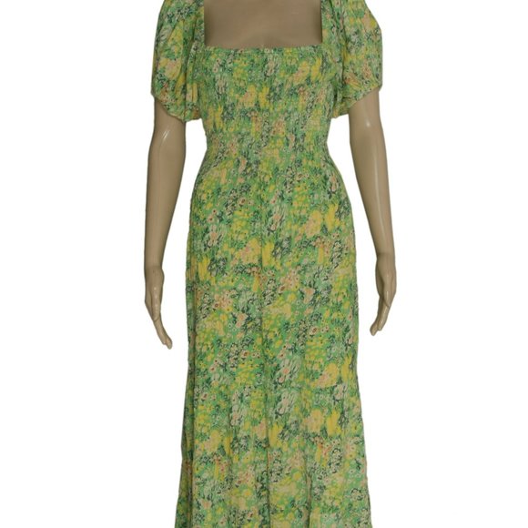 UO Lottie Backless Green Floral Midi Dress Printed M & S - Picture 5 of 9